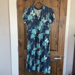 L.L. Bean Blue Floral Dress